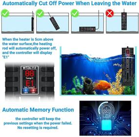 img 1 attached to 🐠 HiTauing Submersible Aquarium Heater: Advanced Silicon Carbide Fish Tank Heater with Over Temperature Protection and Anti-Dry Burning Function - Ideal for Freshwater and Saltwater Systems (200W/300W/500W)