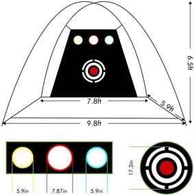 img 1 attached to 🏌️ Golf Practice Net Set with Chipping Target Pockets, 10x7ft Hitting Nets for Golf Training Aids, Includes 10 Golf Balls, 4 Golf Tees, and 3-in-1 Golf Hitting Mat - Ideal for Indoor and Outdoor Golf Training