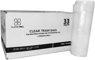 plasticmill 33 gallon garbage bags: clear, 33x39, 1.3 mil, 100 bags - superior quality and value for waste management logo