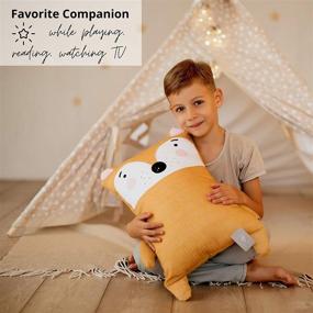 img 1 attached to Cute Woodland Fox 3D Pillow Buddy for Kids - 24.4 inch Huggable Cotton Throw Pillow for Boys and Girls, Nursery Decorative Pillows