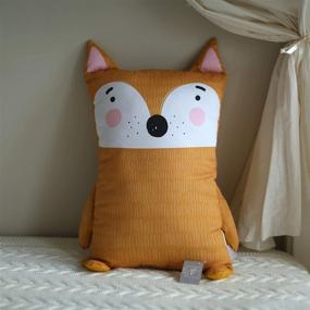img 4 attached to Cute Woodland Fox 3D Pillow Buddy for Kids - 24.4 inch Huggable Cotton Throw Pillow for Boys and Girls, Nursery Decorative Pillows