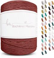 bochiknot macrame twisted cotton cord 4mm x 215yds 🪴 for art & crafts, plant hangers & wall hangings (terracotta) logo