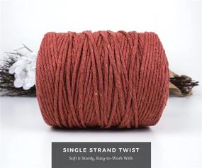 img 3 attached to Bochiknot Macrame Twisted Cotton Cord 4mm x 215yds 🪴 for Art & Crafts, Plant Hangers & Wall Hangings (Terracotta)