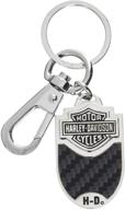 🔑 carbon fiber vinyl inlay keychain holder for harley-davidson key ring clip - key tag fob logo