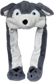 img 3 attached to 🎩 Plush Hat with Moving Ear Flap and Paw for Kids and Adults by JOYHY