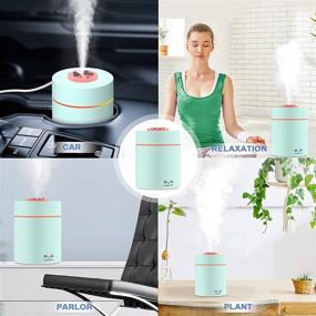 img 1 attached to PAIKIUU Bedroom Humidifier, Mini Cool Mist Portable 240ml Humidifier for Home, Small Room, Office, Travel, Car, Plants – Super Quiet, Auto Shut-off (Green)