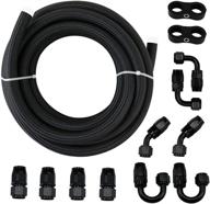 🔋 universal fuel line kit 3/8" 6an 20ft hose - nylon stainless steel braided cpe oil fuel line fittings kit logo