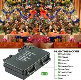 img 1 attached to 🎄 Quntis Outdoor Christmas Tree Lights - 132FT 300 LEDs: Battery Powered Twinkle Lights for Holiday Garden Wedding Party