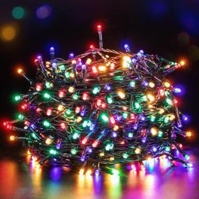 img 4 attached to 🎄 Quntis Outdoor Christmas Tree Lights - 132FT 300 LEDs: Battery Powered Twinkle Lights for Holiday Garden Wedding Party