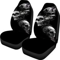 🚘 snilety punk skull pattern auto front seat covers: stylish men's car accessories to protect and decorate your vehicle - fits most cars, sedans, suvs, and vans logo