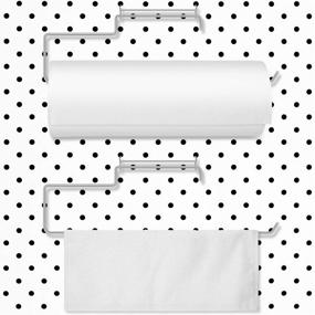 img 1 attached to 🧺 Stainless Steel Pegboard Paper Towel Holder: Organize Workshop, Garage, Kitchen, Laundry Room & Bathroom with 4 Packs of Pegboard Hooks (Silver)