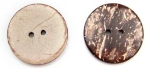 img 1 attached to 🥥 Brown Coconut Shell Sewing Buttons Clothing Accessories - Pack of 100 (10MM, 2 Holes)