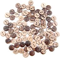 🥥 brown coconut shell sewing buttons clothing accessories - pack of 100 (10mm, 2 holes) logo