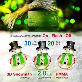 img 2 attached to ❄️ Snowman Candy Christmas String Lights Xmas Lights - 11 Ft 2-inch, 15 Covers, 30 LEDs - Fairy String Lights for Indoor and Outdoor Christmas Tree Decoration, St. Nicholas Day Decor - NIMOCO