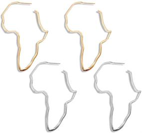 img 4 attached to 🌍 African Map Earrings: Bold Ethnic Style Dangle Drop Jewelry with a Statement-making Twist