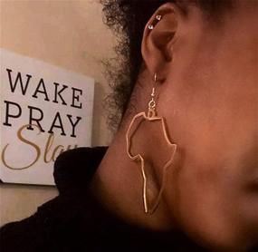 img 1 attached to 🌍 African Map Earrings: Bold Ethnic Style Dangle Drop Jewelry with a Statement-making Twist