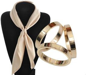 img 1 attached to Set of 2 Fashion Scarf Rings for Women - Simple Three Rings Scarves Buckle Clip in Golden and Silver - Ideal for Clothing Neckerchiefs, Shawls, and Silk Wraps