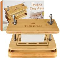 🍽️ premium bamboo tofu press with integrated strainer and drip tray - efficient water extraction for tofu and more logo