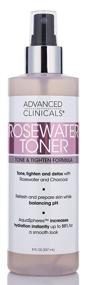 img 3 attached to Revitalize Your Skin with 8oz Advanced Clinicals Rosewater Toner: Charcoal, 🌹 Aloe Vera, and pH Balancing Formula – Detoxify, Hydrate, and Boost Skin Tone!