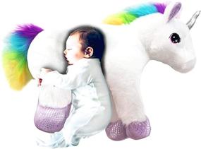 img 3 attached to 🦄 Giant Unicorn Pillow Plush Toy: Perfect Nursery Room Decoration for Kids & Babies - XXL Size, Huge, Big & Cuddly Doll