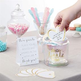 img 3 attached to 🎁 Iridescent Baby Shower Wish Jar with 50 Heart Shaped Cards Guest Book by Kate Aspen, Clear - One Size