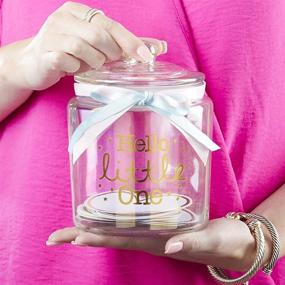 img 2 attached to 🎁 Iridescent Baby Shower Wish Jar with 50 Heart Shaped Cards Guest Book by Kate Aspen, Clear - One Size
