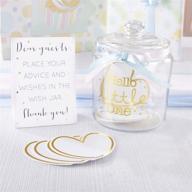 🎁 iridescent baby shower wish jar with 50 heart shaped cards guest book by kate aspen, clear - one size logo