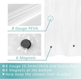 img 3 attached to 🚿 Clear PEVA Shower Curtain Liner – Heavy Duty, Waterproof, 8G Thick with 6 Magnets – Standard Size 72 x 72 inch