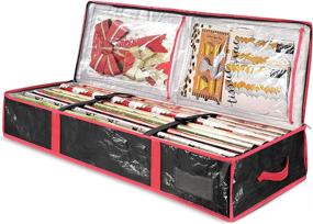 img 4 attached to 🎁 BoxLegend Wrapping Paper Storage Container: Under Bed Organizer for 20 Rolls, Ribbon, Bows - Underbed Gift Wrap Bags included!