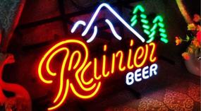 img 1 attached to XPGOODUSA- Rainier Beer Neon Sign 17”×13”: Vibrant Wall Decor for Home, Bedroom, Garage, Bar, Pub, Hotel, Man Cave, Recreational Game Room