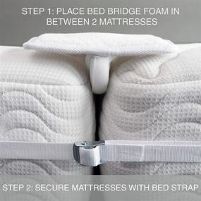 img 3 attached to FeelAtHome Bed Bridge: Twin to King Converter Kit for Seamless Bed Transformation - Turn Twin Beds into a King - Mattress Connector with Strap for Ultimate Comfort