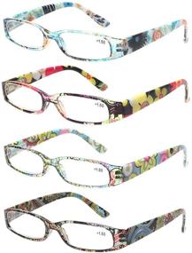img 4 attached to 👓 Stylish and Affordable - Kerecsen Women's Reading Glasses: 4 Pairs of Fashionable Ladies' Spring Hinge Readers