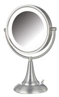 💡 jerdon hl8510nl: 8.5-inch led lighted vanity mirror with 8x magnification and swivel feature - nickel finish логотип