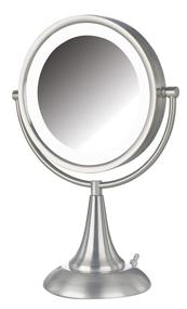 img 2 attached to 💡 Jerdon HL8510NL: 8.5-Inch LED Lighted Vanity Mirror with 8x Magnification and Swivel Feature - Nickel Finish
