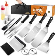 🔥 ajkpl griddle accessories kit – ultimate flat top grill tools with long spatula, bench scraper, meat fork, tongs, bottle, and egg ring for blackstone, camp chef & outdoor bbq enthusiasts logo