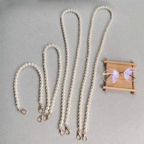 img 3 attached to 👜 4-Piece Short & Long Handle Shoulder Cross Body Bag Handbag Chains Accessories with Metal Buckles - DIY Imitation Pearl Beads