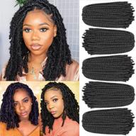 🦋 xtrend 12-дюймовый 5-пакет пружинных крученых косичек для бабочек faux locks: короткий косички для волос, синтетическое косички для черных женщин (1в#) логотип