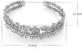 img 3 attached to 💎 RYTHUN Women's White Gold Plated Cubic Zirconia Crystal Tennis Bracelet - Elegant and Dazzling Jewelry Bangle