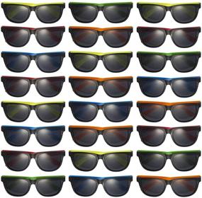 img 4 attached to 🕶️ Prextex 25 Pack UV Protected Kids Neon Sunglasses: Assorted Neon Colored Perfect Party Favors for Summer Fun and Last Day of School Gifts