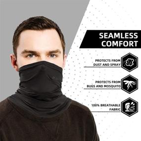 img 2 attached to 🧣 Men's Cooling Neck Gaiter Bandana | Summer Sun UV Protection | Half Face Scarf for Cycling & Fishing