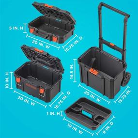 img 1 attached to 📦 Organize and Simplify with beyond by BLACK+DECKER Stackable Storage System - 3 Piece Set (Small Toolbox, Deep Toolbox, and Rolling Tote)