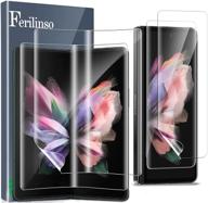 📱 защитная пленка ferilinso samsung galaxy z fold 3 5g tpu - 2 штуки | разблокировка по отпечатку, дружественная к чехлам, без пузырей, hd, защита от царапин+ логотип