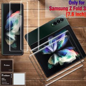 img 3 attached to 📱 Защитная пленка Ferilinso Samsung Galaxy Z Fold 3 5G TPU - 2 штуки | Разблокировка по отпечатку, дружественная к чехлам, без пузырей, HD, защита от царапин+