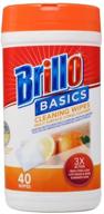 🍊 brillo basics citrus cleaning wipes - multi surface, orange scented, 40 count logo