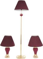 🏺 ore international k-4101bd-31 ceramic/brass table and floor lamp set, burgundy, pack of 3 logo