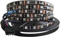 💡 waterproof ip65 300 smd 5050 rgb led strip with black pcb board - 5m length, dc 12v, flexible lighting логотип