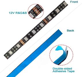 img 1 attached to 💡 Waterproof IP65 300 SMD 5050 RGB LED Strip with Black PCB Board - 5M Length, DC 12V, Flexible Lighting