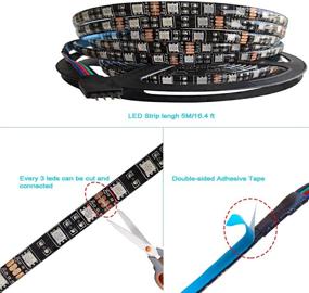 img 2 attached to 💡 Waterproof IP65 300 SMD 5050 RGB LED Strip with Black PCB Board - 5M Length, DC 12V, Flexible Lighting