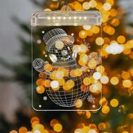 🎄 led christmas hanging ornament - festive window lights with suction cup snowman curtain light | perfect christmas party and room decorations логотип