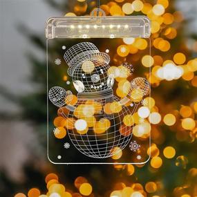 img 1 attached to 🎄 LED Christmas Hanging Ornament - Festive Window Lights with Suction Cup Snowman Curtain Light | Perfect Christmas Party and Room Decorations